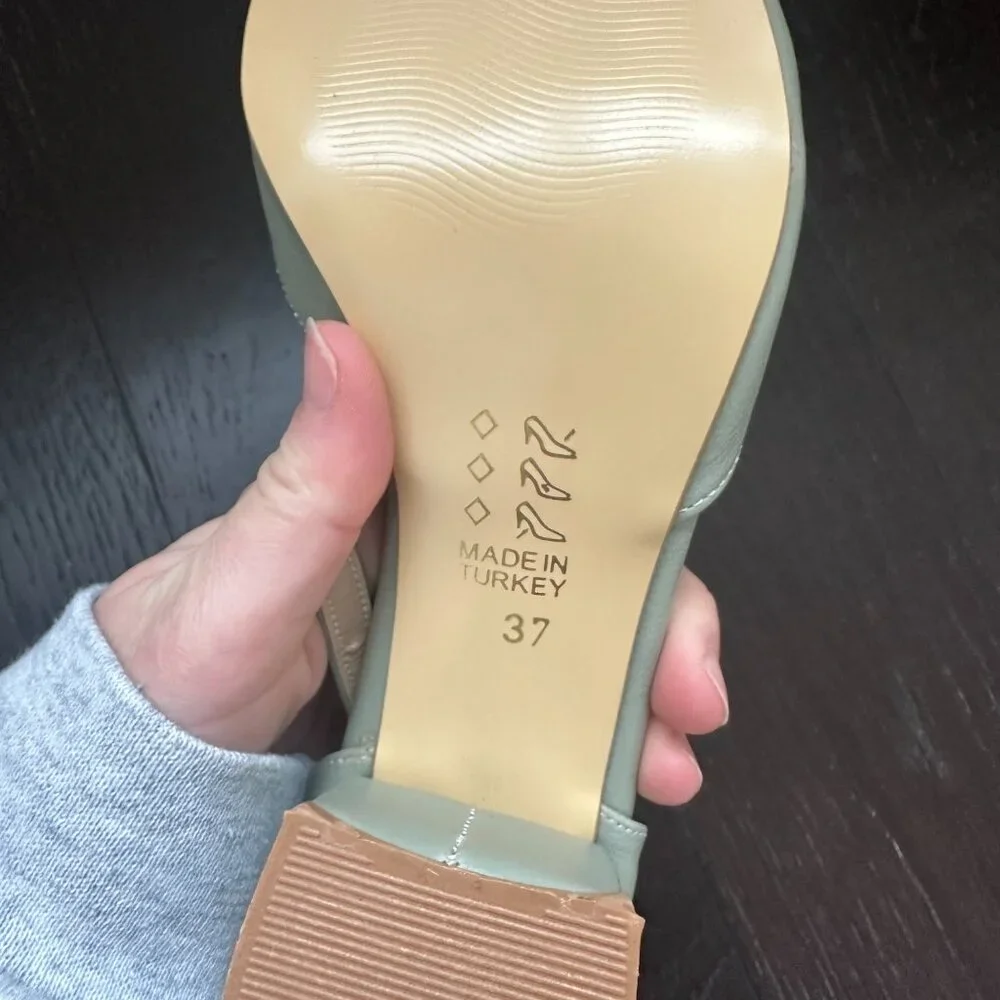 Forever & Always Marcelle Sage Green Bridal Block Heels - Picture 3 of 3